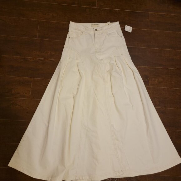 Free People Pandora Wide Leg Jeans Womens 26 Heavenly Boho Cottage Whimsical - Picture 2 of 8